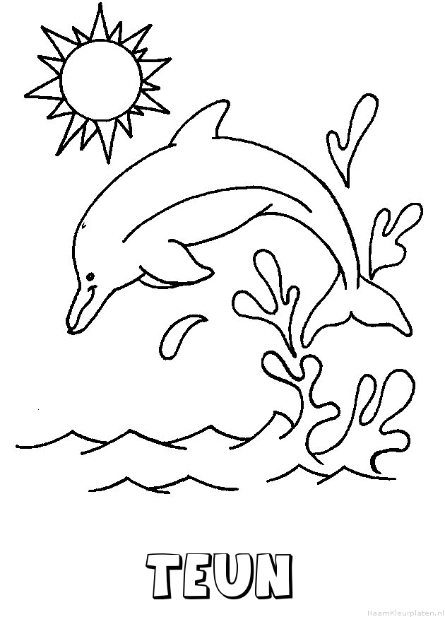 Teun dolfijn kleurplaat