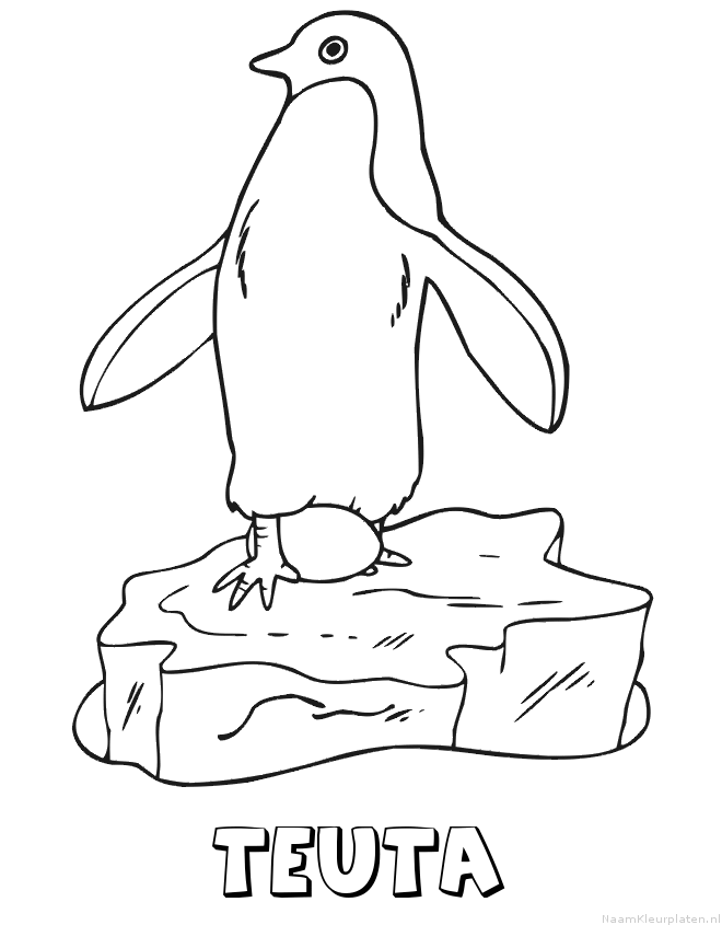 Teuta pinguin kleurplaat