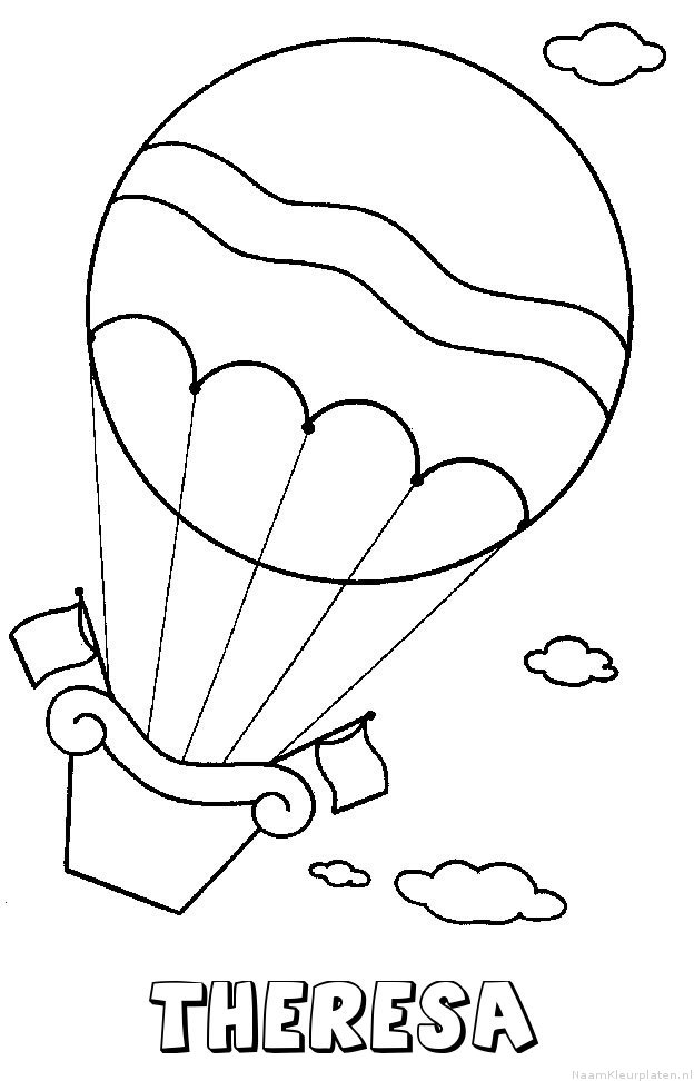 Theresa luchtballon kleurplaat