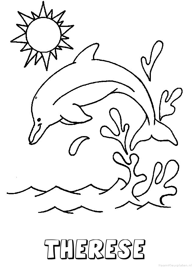 Therese dolfijn kleurplaat