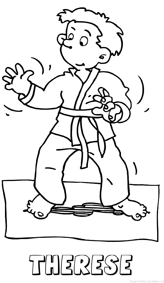 Therese judo kleurplaat