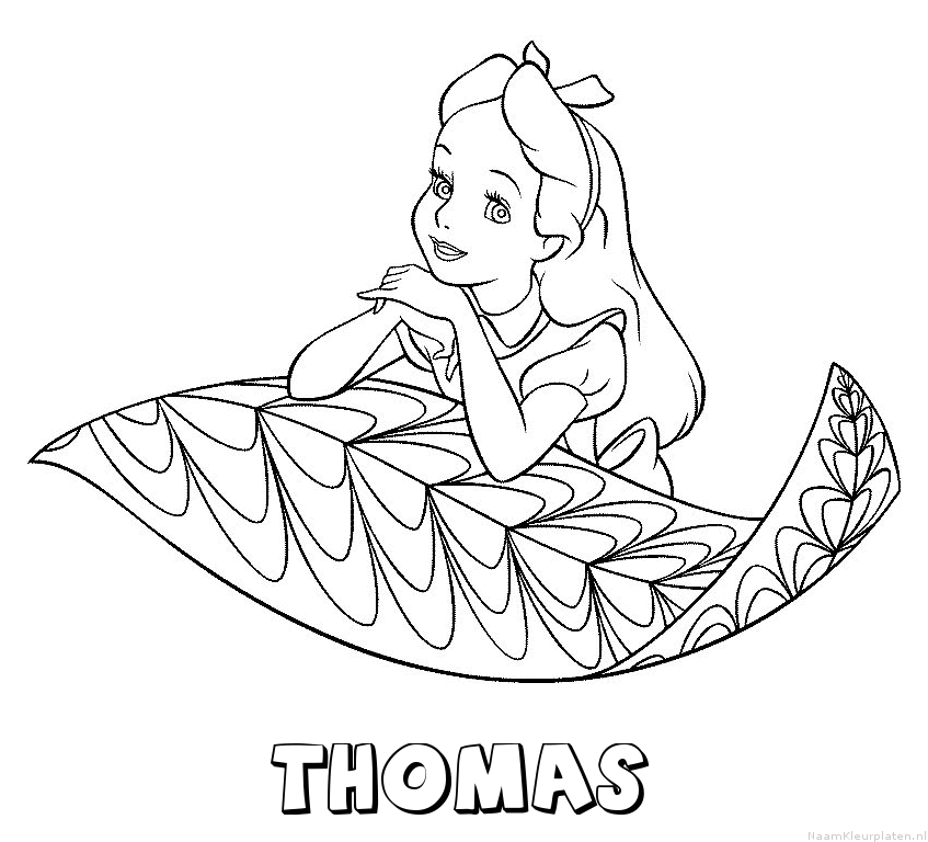Thomas alice in wonderland kleurplaat