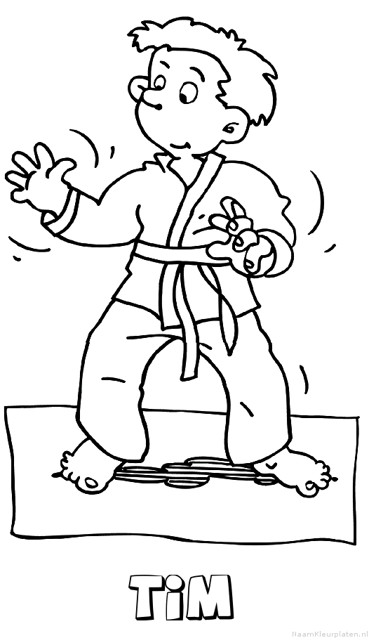 Tim judo kleurplaat