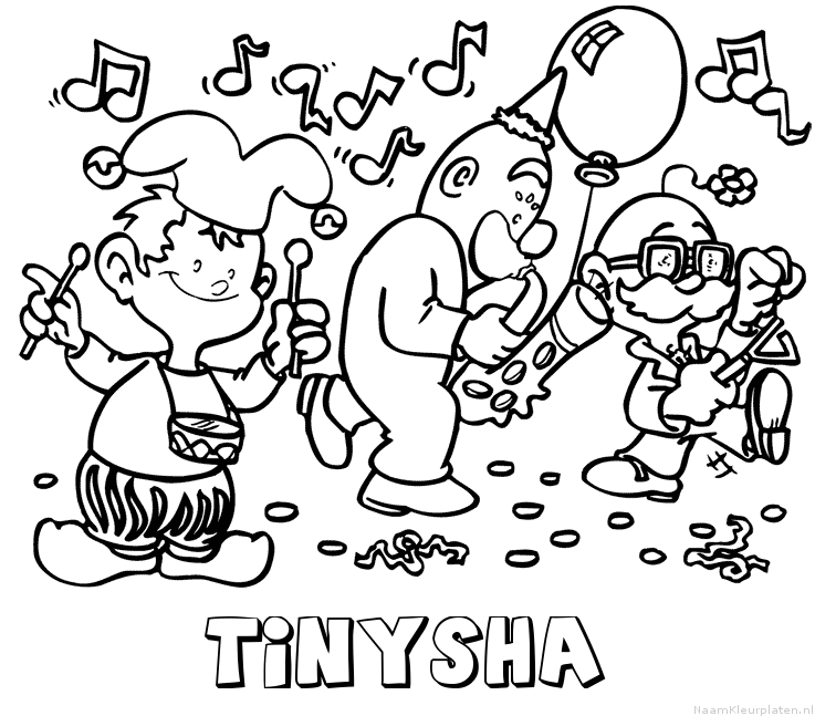 Tinysha carnaval kleurplaat