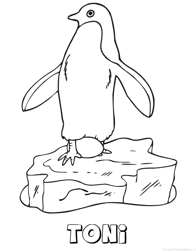 Toni pinguin kleurplaat