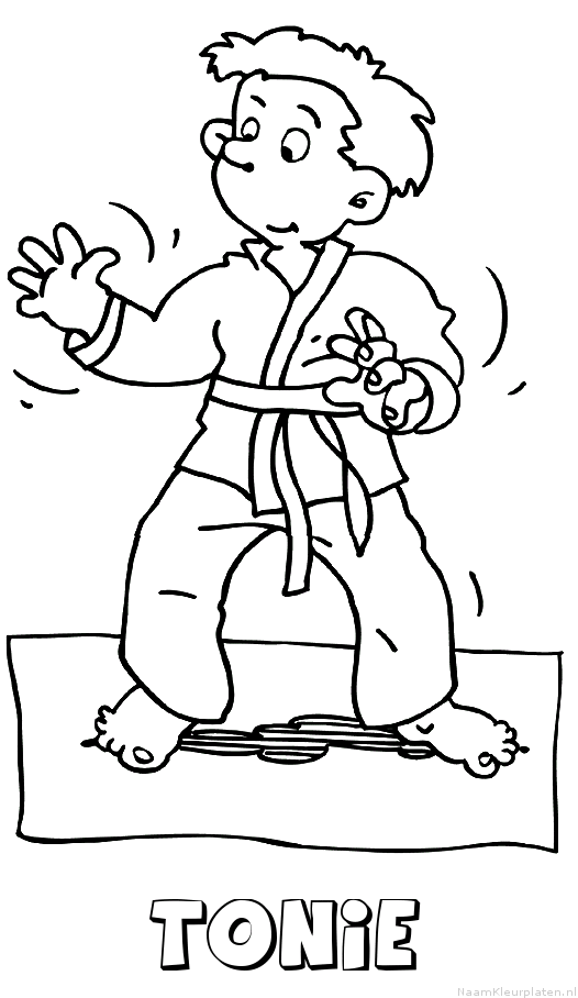Tonie judo kleurplaat