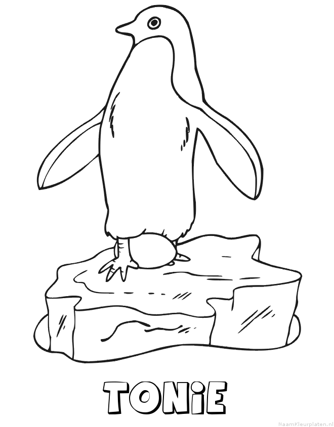 Tonie pinguin kleurplaat