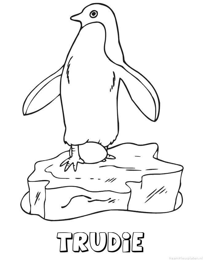 Trudie pinguin kleurplaat