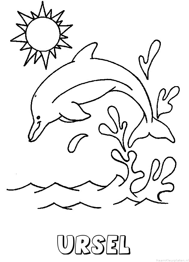 Ursel dolfijn kleurplaat