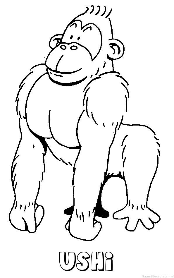 Ushi aap gorilla kleurplaat