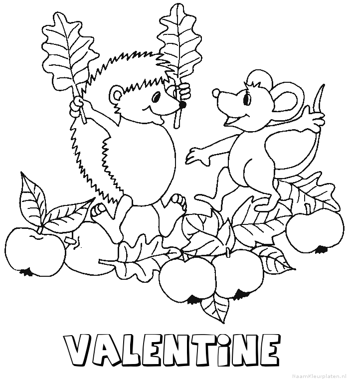 Valentine egel kleurplaat