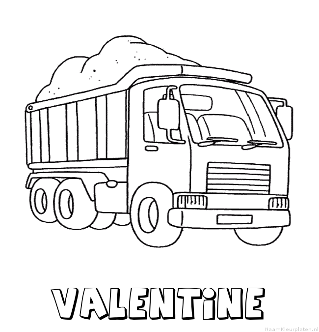Valentine vrachtwagen kleurplaat
