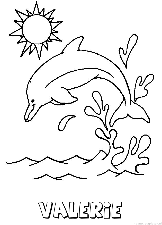 Valerie dolfijn kleurplaat