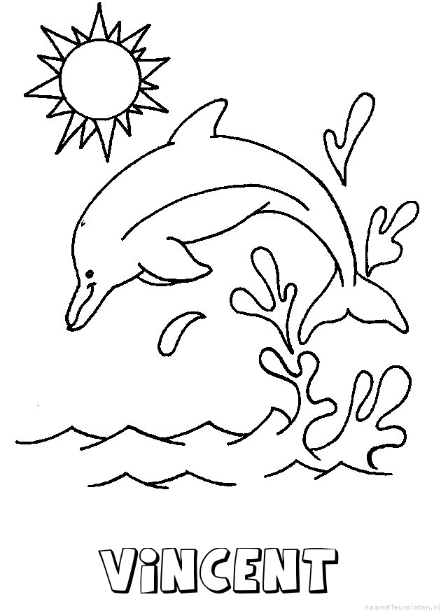 Vincent dolfijn kleurplaat