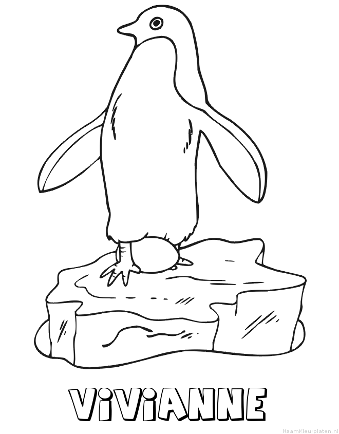 Vivianne pinguin kleurplaat