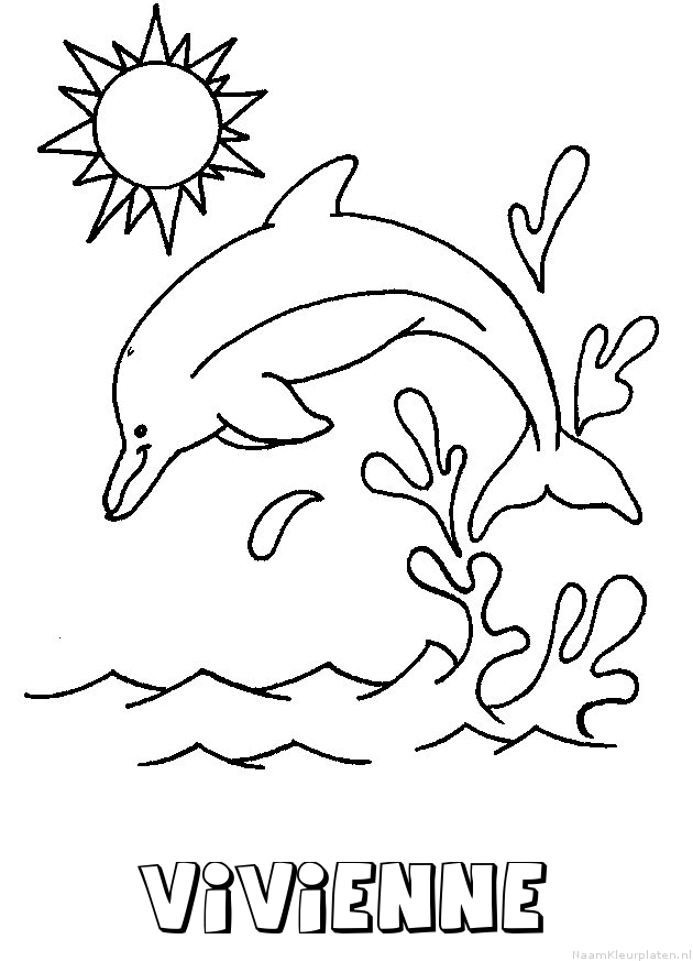 Vivienne dolfijn kleurplaat