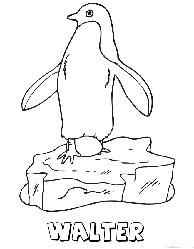 Walter pinguin kleurplaat