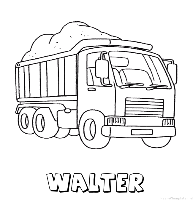 Walter vrachtwagen kleurplaat