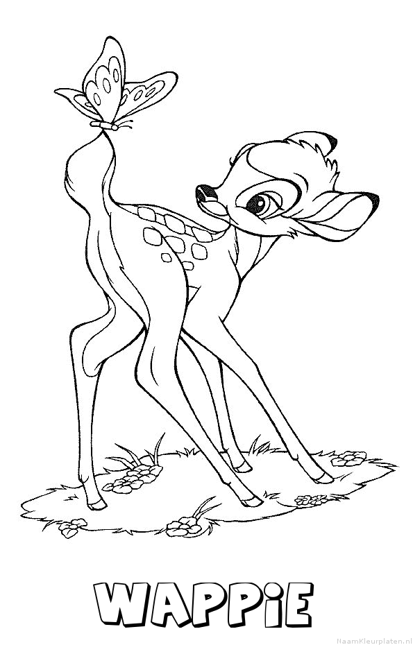 Wappie bambi kleurplaat