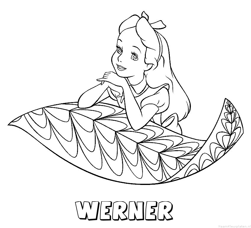 Werner alice in wonderland kleurplaat