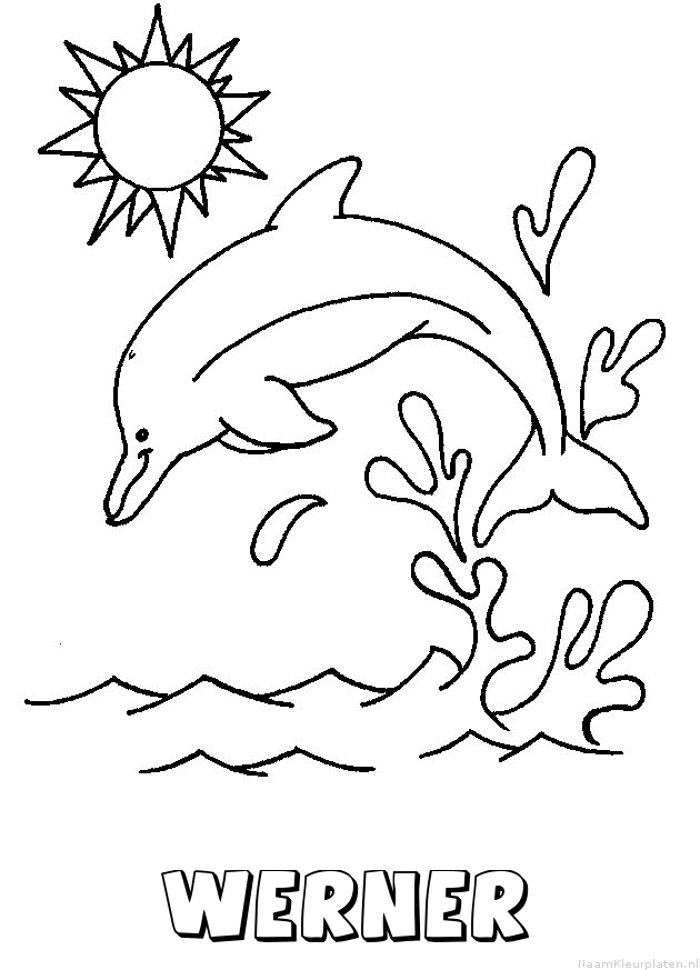 Werner dolfijn kleurplaat