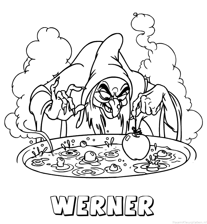 Werner heks kleurplaat