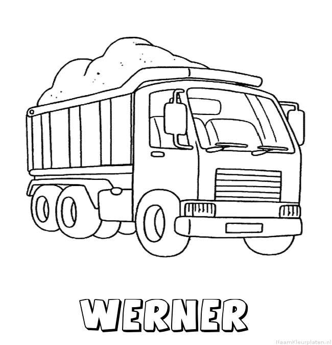 Werner vrachtwagen kleurplaat