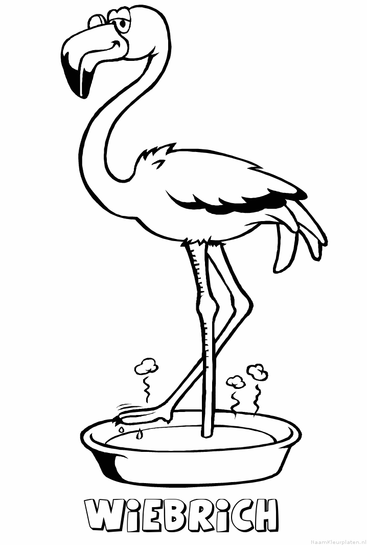 Wiebrich flamingo kleurplaat