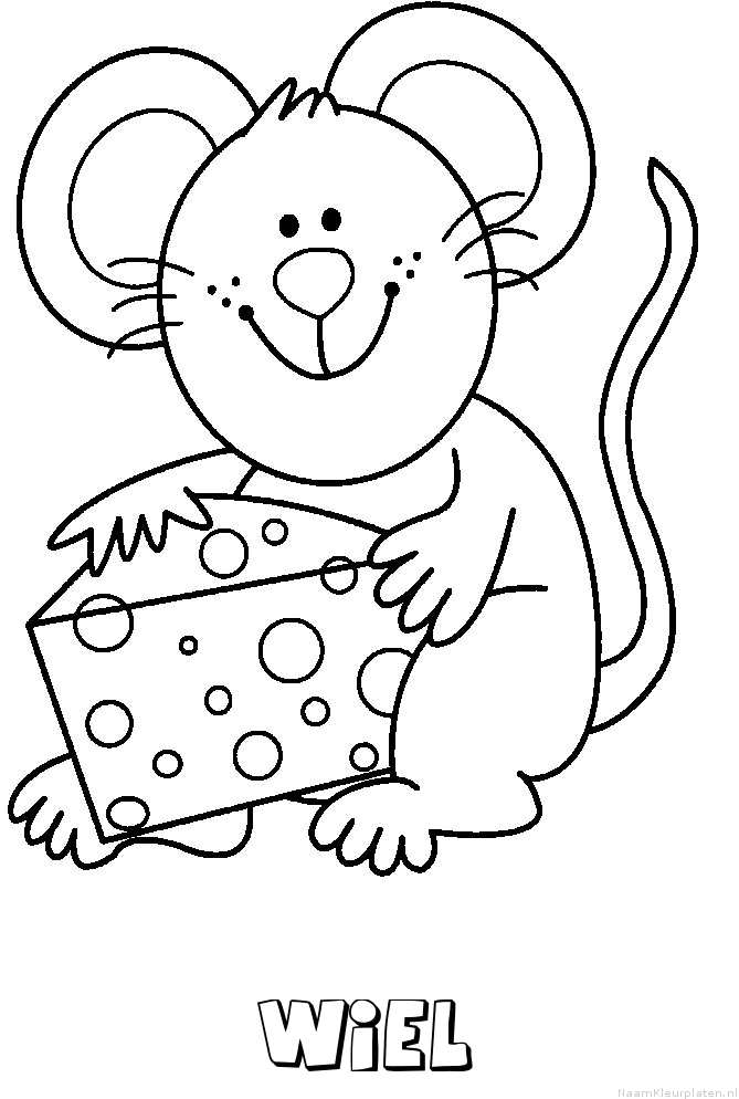 Wiel muis kaas kleurplaat
