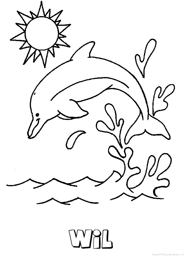 Wil dolfijn kleurplaat