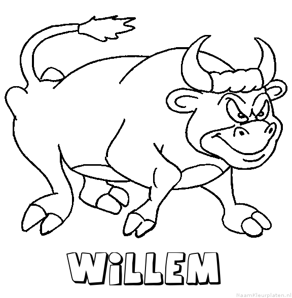 Willem stier kleurplaat