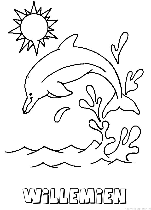 Willemien dolfijn kleurplaat