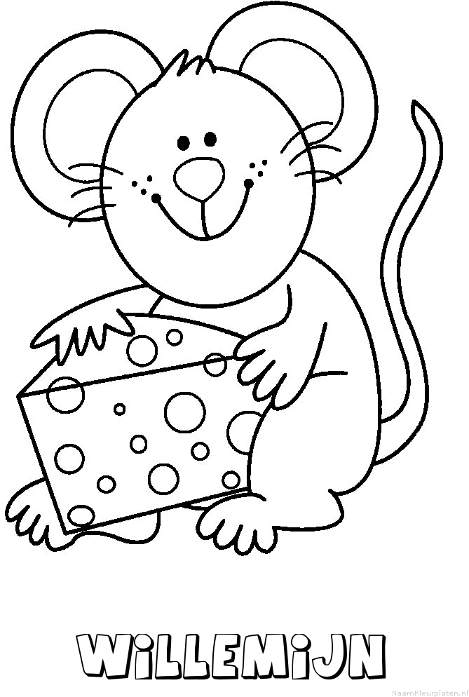 Willemijn muis kaas kleurplaat