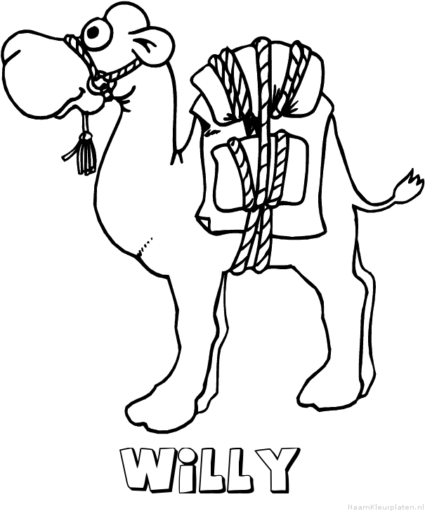 Willy kameel kleurplaat