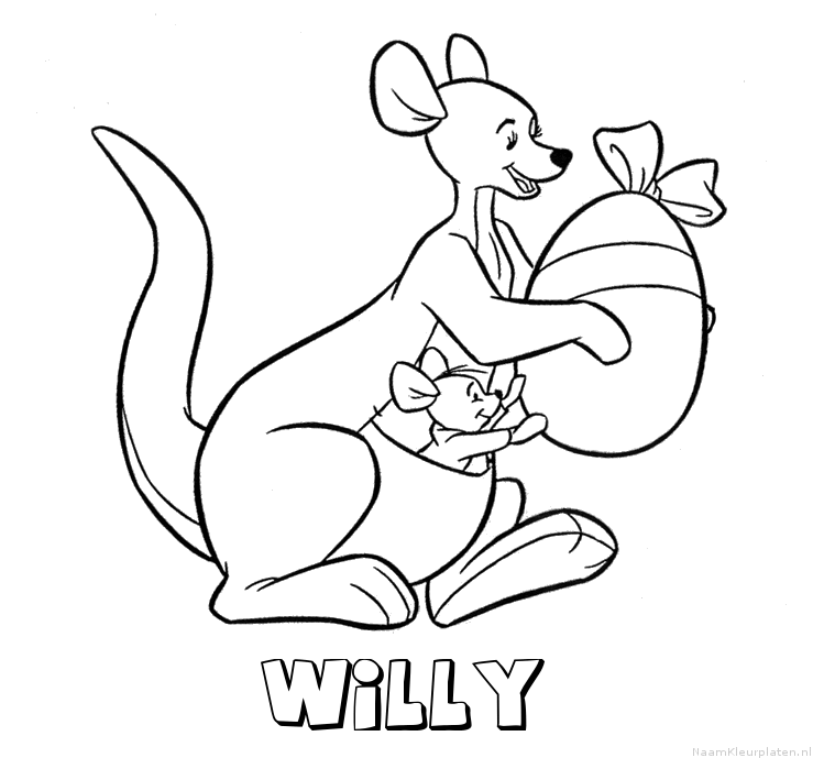Willy kangoeroe kleurplaat