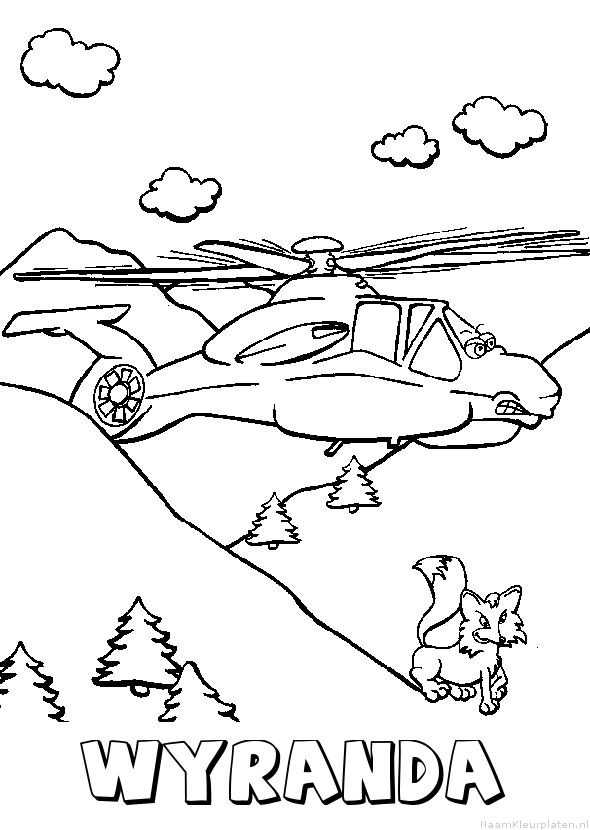 Wyranda helikopter kleurplaat
