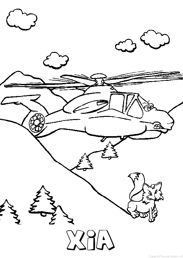 Xia helikopter kleurplaat