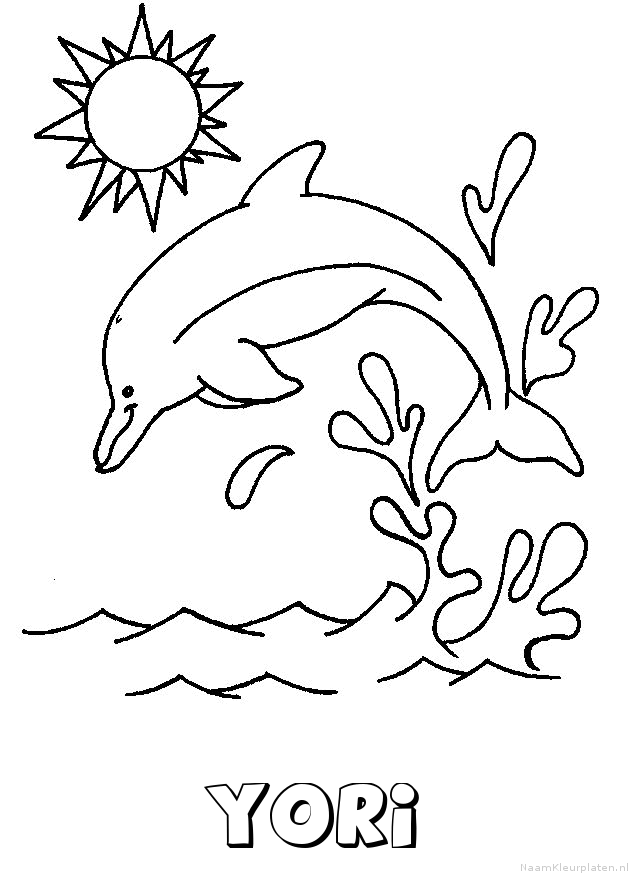 Yori dolfijn kleurplaat