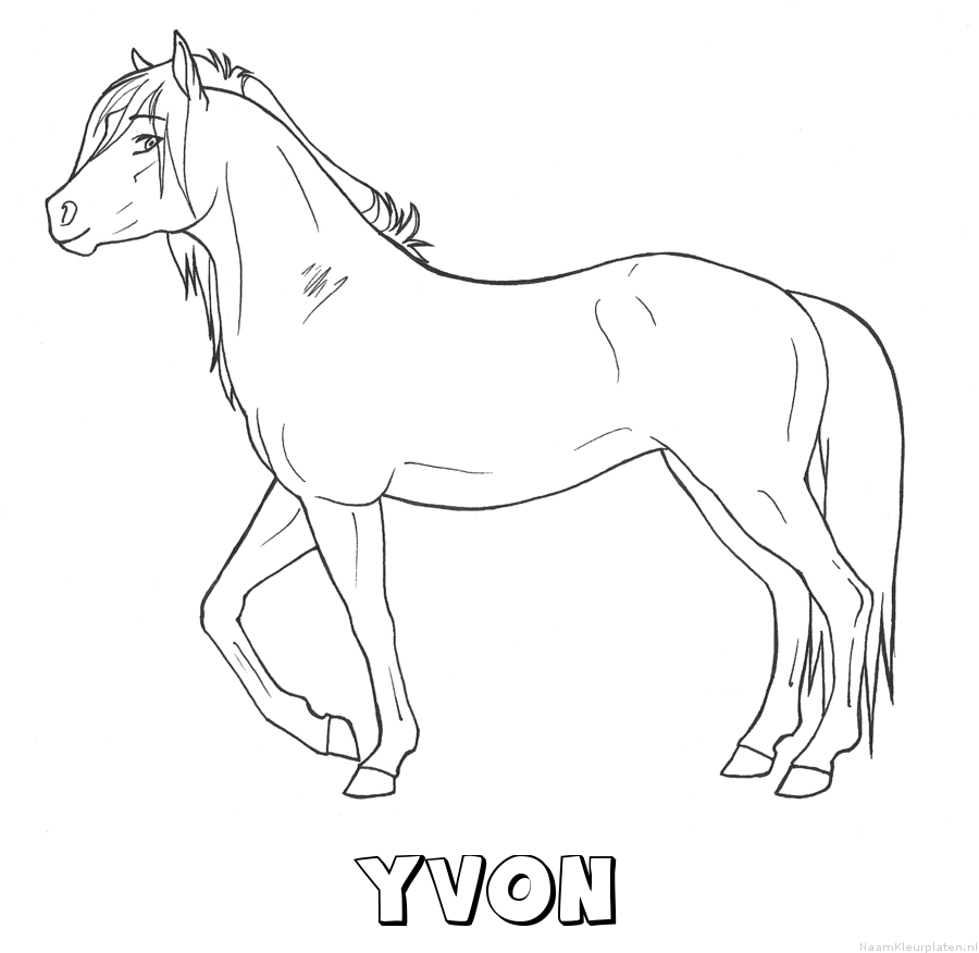 Yvon paard kleurplaat