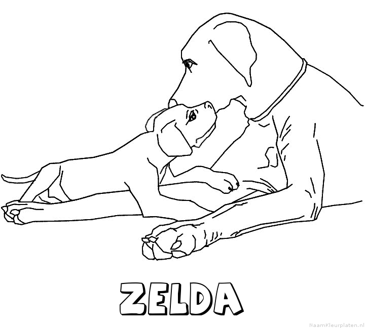 Zelda hond puppy kleurplaat