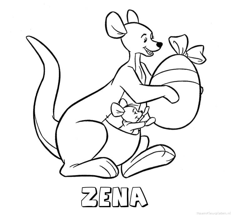 Zena kangoeroe kleurplaat