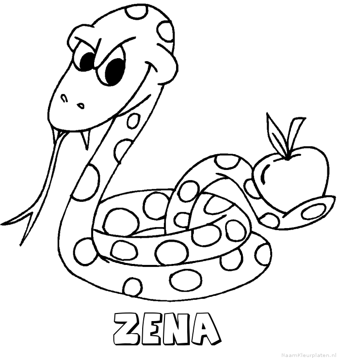 Zena slang kleurplaat