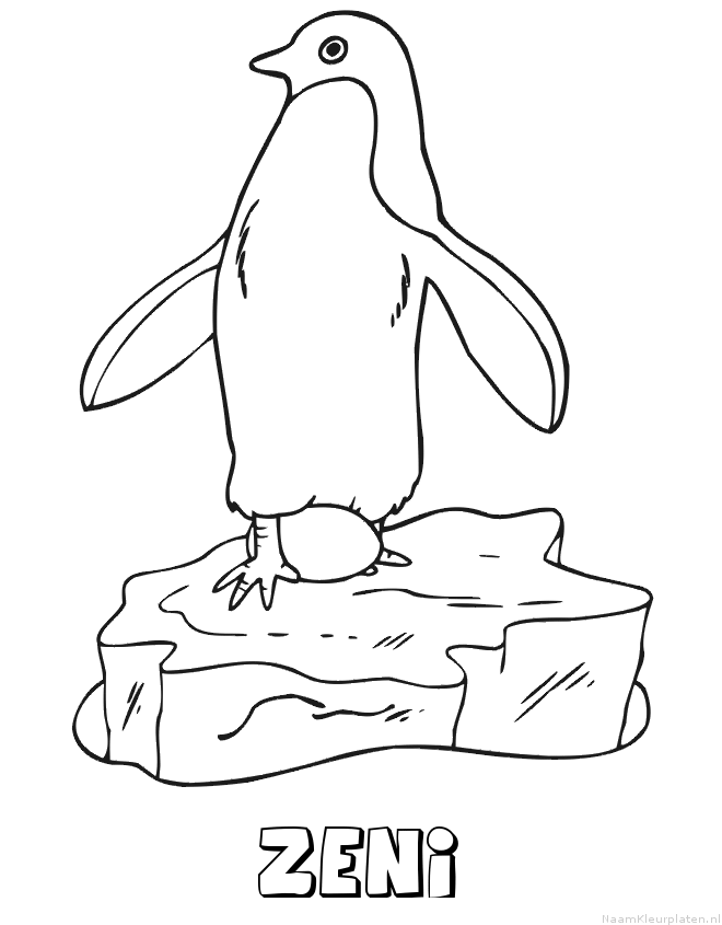 Zeni pinguin kleurplaat