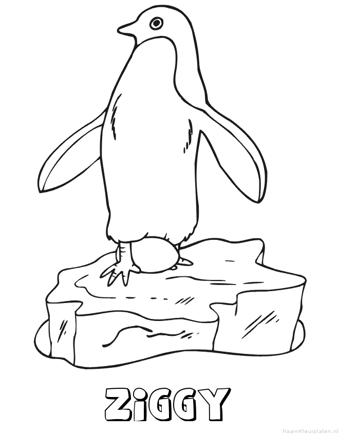 Ziggy pinguin kleurplaat