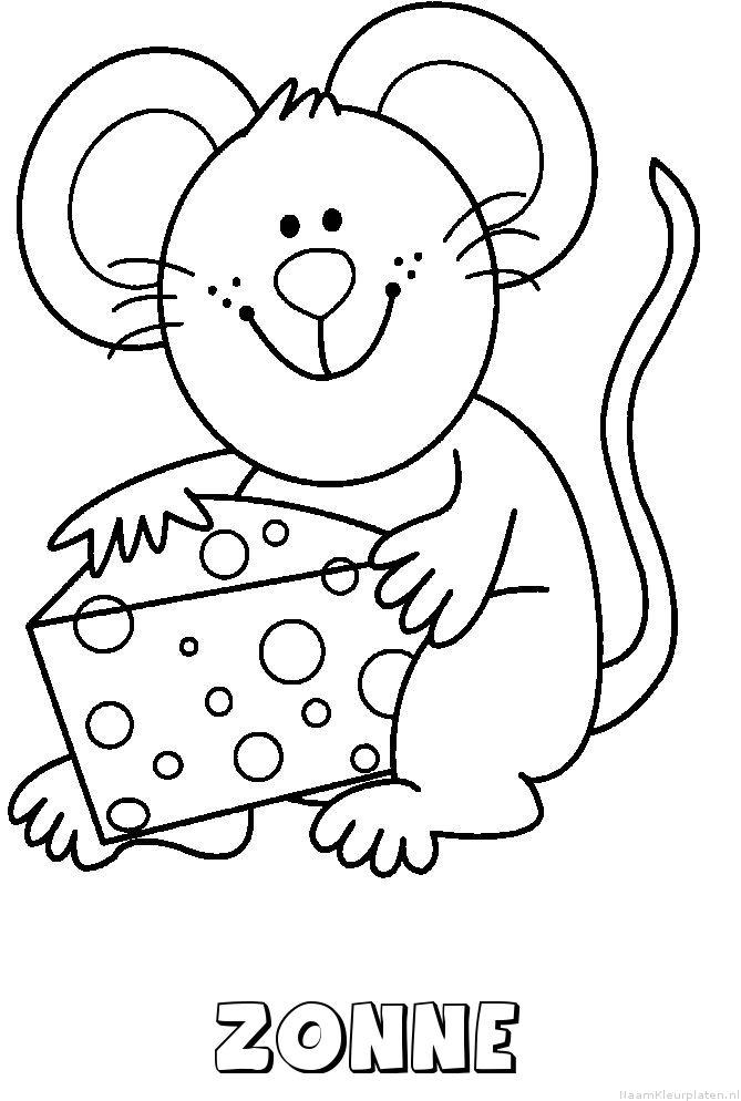 Zonne muis kaas kleurplaat