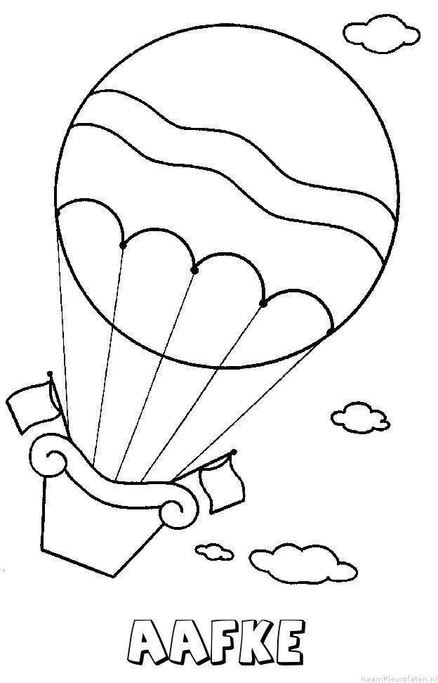 Aafke luchtballon kleurplaat