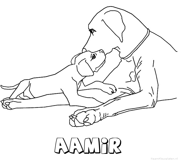 Aamir hond puppy kleurplaat