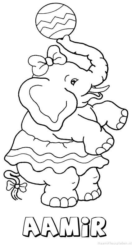 Aamir olifant kleurplaat