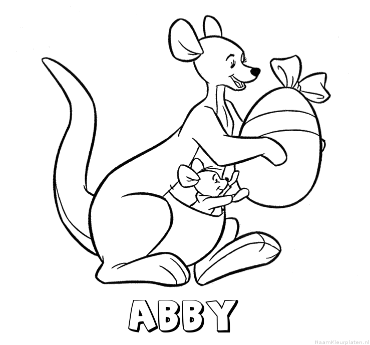 Abby kangoeroe kleurplaat