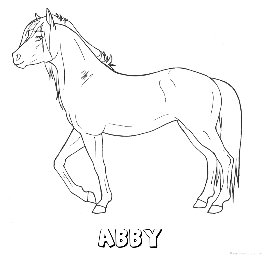 Abby paard kleurplaat